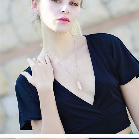 Wire Wrapped Quartz Necklace - Picture 2 of 3